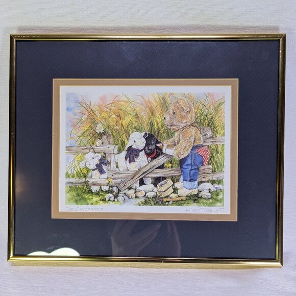 Wendy Tosoff The Caretaker signed Art Print Framed 12x10" - Picture 1 of 8